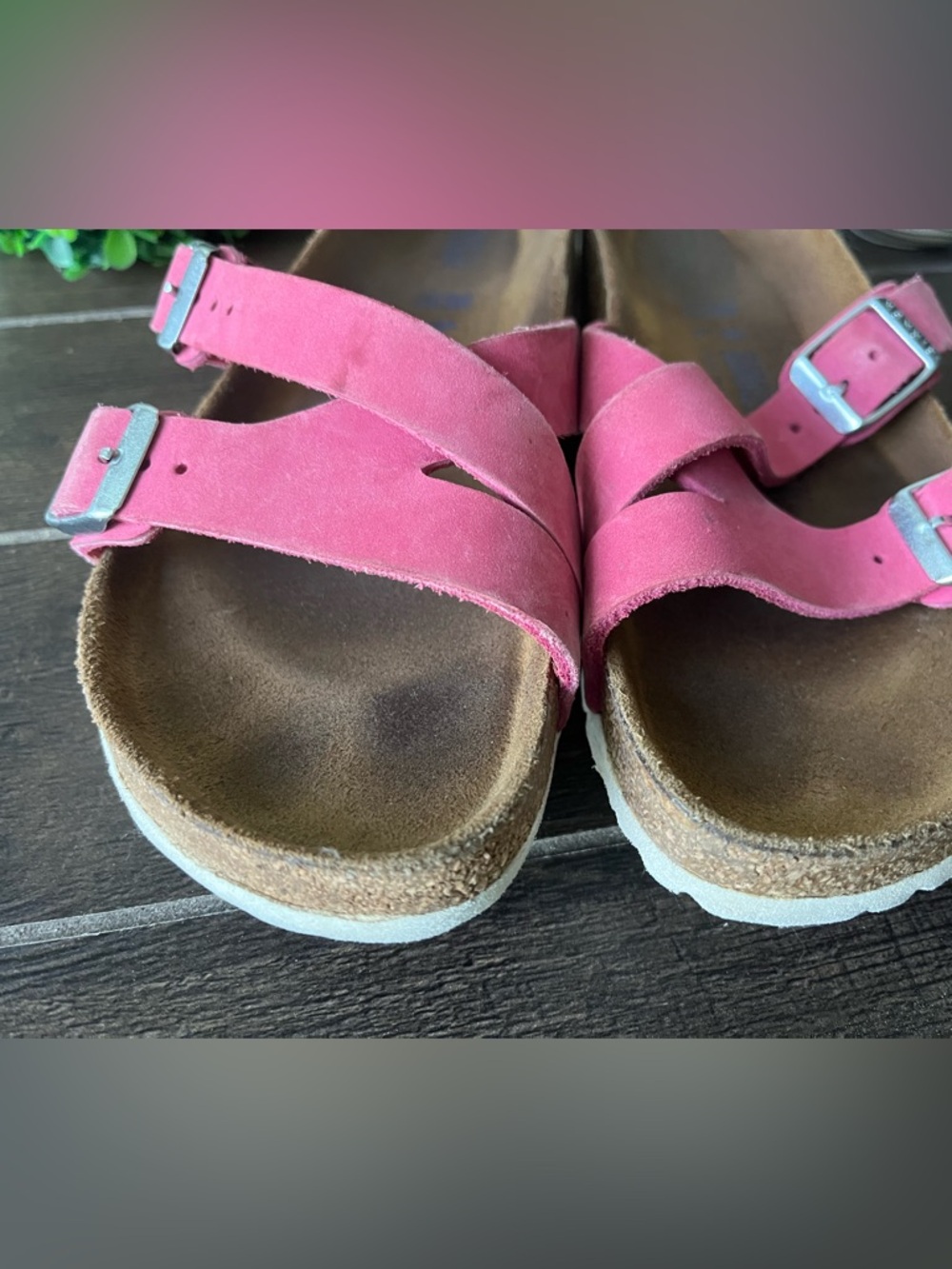 Birkenstock Yao Leather Sandals Pink EU 38 US 7 - Picture 7 of 14